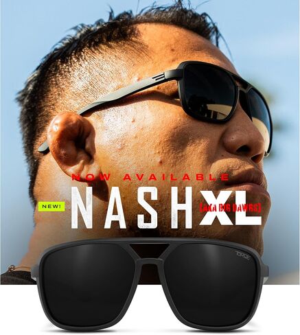 TOROE XL-NASH Aviator Sunglasses Polarized TR90 Wide Fit Super Dark C4 C3 UV400 Lightweight Matte Black in Saudi Arabia