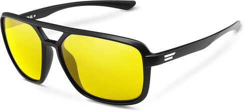 TOROE XL-NASH Aviator Sunglasses Polarized TR90 Wide Fit Super Dark C4 C3 UV400 Lightweight Matte Black in Saudi Arabia
