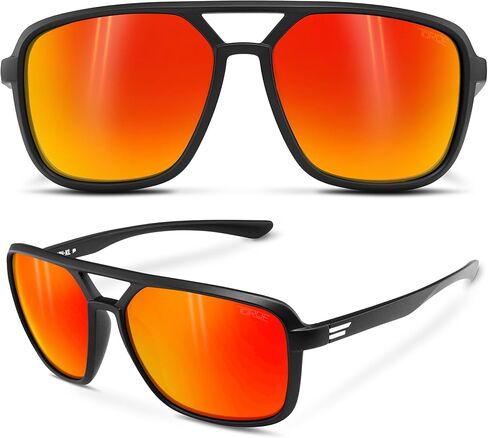 TOROE XL-NASH Aviator Sunglasses Polarized TR90 Wide Fit Super Dark C4 C3 UV400 Lightweight Matte Black in Saudi Arabia