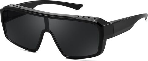 FEISEDY Oversized Square Sunglasses Fit Over Glasses for Men Women, Wrap-around One Piece Shades, Driving Outdoors B0332 in Kuwait