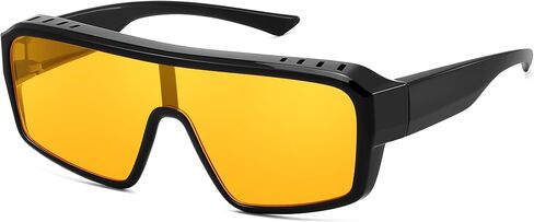 FEISEDY Oversized Square Sunglasses Fit Over Glasses for Men Women, Wrap-around One Piece Shades, Driving Outdoors B0332 in Kuwait