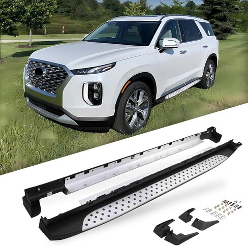 لوحات تشغيل بخطوات جانبية مناسبة لسيارة Hyundai Palisade 2020-2025 مع اللوحات الطينية (لا يتطلب الحفر) in Kuwait