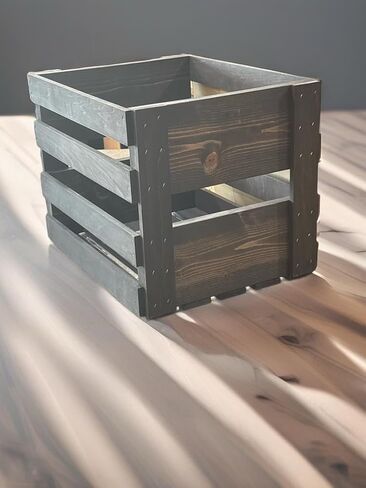 Darla'Studio 66 12" Vinyl LP Wooden Crate for Records, Solid Wood Record Album Storage Box, Vintage Dark in Saudi Arabia