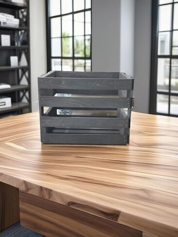 Darla'Studio 66 12" Vinyl LP Wooden Crate for Records, Solid Wood Record Album Storage Box, Vintage Dark in Saudi Arabia