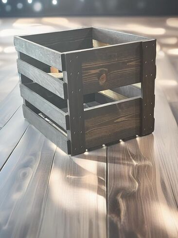 Darla'Studio 66 12" Vinyl LP Wooden Crate for Records, Solid Wood Record Album Storage Box, Vintage Dark in Saudi Arabia