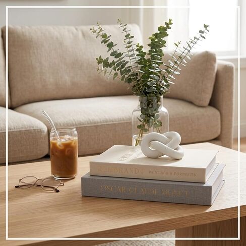 2 Pack Linen Faux Decorative Books for Home Decor, Coffee Table Fake Book Storage Boxes, Aesthetic Modern Decor Books for Bookshelf Mantel, Home Decoration for Photo Storage in Saudi Arabia