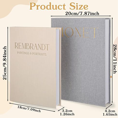 2 Pack Linen Faux Decorative Books for Home Decor, Coffee Table Fake Book Storage Boxes, Aesthetic Modern Decor Books for Bookshelf Mantel, Home Decoration for Photo Storage in Saudi Arabia