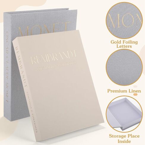 2 Pack Linen Faux Decorative Books for Home Decor, Coffee Table Fake Book Storage Boxes, Aesthetic Modern Decor Books for Bookshelf Mantel, Home Decoration for Photo Storage in Saudi Arabia