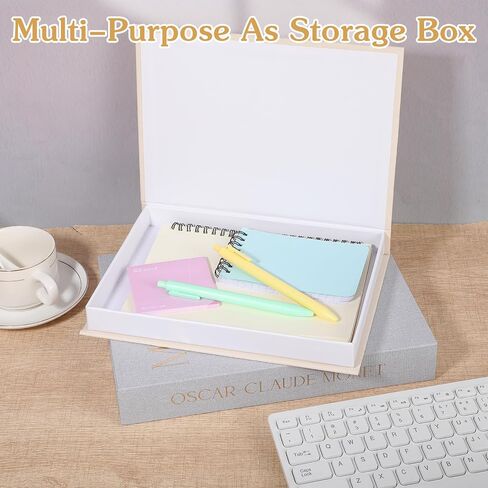 2 Pack Linen Faux Decorative Books for Home Decor, Coffee Table Fake Book Storage Boxes, Aesthetic Modern Decor Books for Bookshelf Mantel, Home Decoration for Photo Storage in Saudi Arabia
