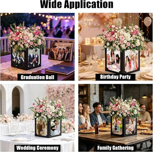 12 Pack Graduation Frame Centerpieces, 6 Inch Photo Display, Black | Hollow 4-Sided Table Photo Props Frame, For Grad Party Favors, Birthday Wedding Dinner Party, Graduation Decorations in Kuwait