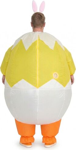 Inflatable Egg Hatching Chick Costume for Adults, Funny Blow Up Easter Chicken Suit with Bunny Ears Headband in Saudi Arabia