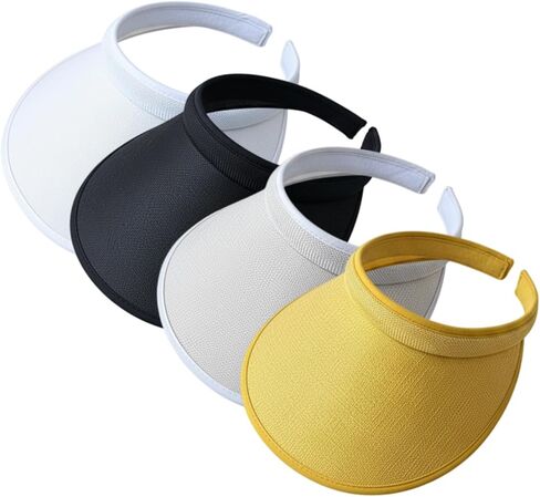 4 Pack Clip On Sun Visors for Women Men, Wide Brim Visor Hats with UV Protection for Sports Outdoor Golf Tennis Travel Caps Activity in Kuwait