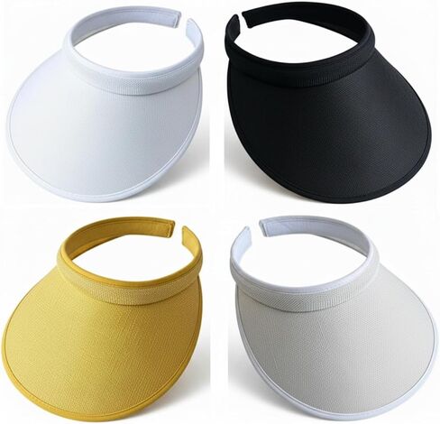 4 Pack Clip On Sun Visors for Women Men, Wide Brim Visor Hats with UV Protection for Sports Outdoor Golf Tennis Travel Caps Activity in Kuwait