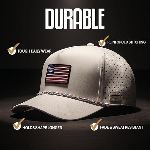 Curves & Clubs American Flag Golf Hats 3-Pack – White USA, Black USA, and Blackout Performance Rope Cap – Perfect Golf Gift Bundle in Saudi Arabia