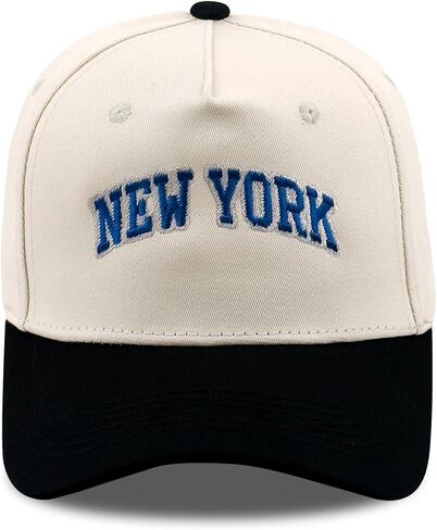 Two Tone Trucker Baseball Cap with Embroidered City Letters, Classic Cotton Hat for Men and Women Gift Ideas in Kuwait