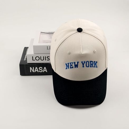 Two Tone Trucker Baseball Cap with Embroidered City Letters, Classic Cotton Hat for Men and Women Gift Ideas in Kuwait