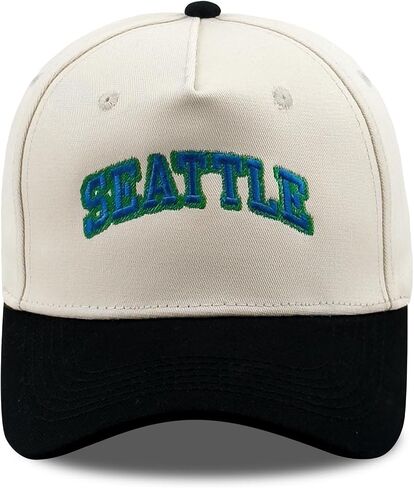 Two Tone Trucker Baseball Cap with Embroidered City Letters, Classic Cotton Hat for Men and Women Gift Ideas in Saudi Arabia