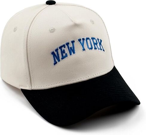 Two Tone Trucker Baseball Cap with Embroidered City Letters, Classic Cotton Hat for Men and Women Gift Ideas in Kuwait