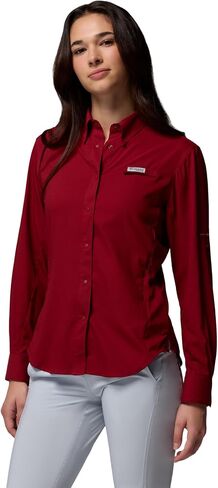 Columbia Women's PFG Tamiami II Long Sleeve Fishing Shirt, Beet, 3X in Saudi Arabia