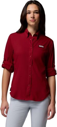Columbia Women's PFG Tamiami II Long Sleeve Fishing Shirt, Beet, 3X in Saudi Arabia