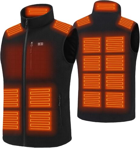 Men and Women Heated Fleece Vest with 16000 mAh Battery pack, 15 Heating Zones, Winter Electric Heating Vests in Saudi Arabia