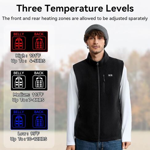 Men and Women Heated Fleece Vest with 16000 mAh Battery pack, 15 Heating Zones, Winter Electric Heating Vests in Saudi Arabia