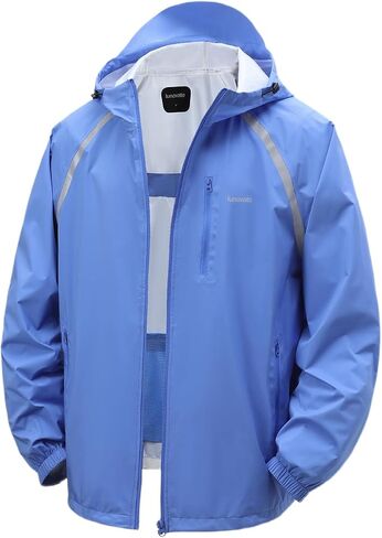Men's Rain Jacket Waterproof Windbreaker Lightweight Reflective Packable for Golf Hiking Travel in Saudi Arabia