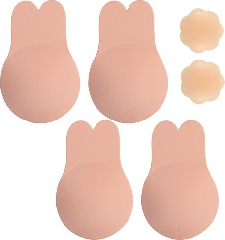 Sticky Bra Strapless Sticky Invisible Push up Silicone Bra(DDD Cup) Pink in Saudi Arabia