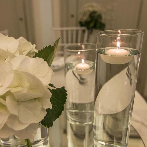 50 Pack of 2-Inch White Floating Candles - Ideal for Weddings, Home Décor, Spa Baths, and Romantic Settings. in Saudi Arabia