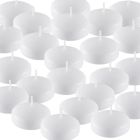 50 Pack of 2-Inch White Floating Candles - Ideal for Weddings, Home Décor, Spa Baths, and Romantic Settings. in Saudi Arabia