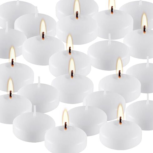 50 Pack of 2-Inch White Floating Candles - Ideal for Weddings, Home Décor, Spa Baths, and Romantic Settings. in Saudi Arabia