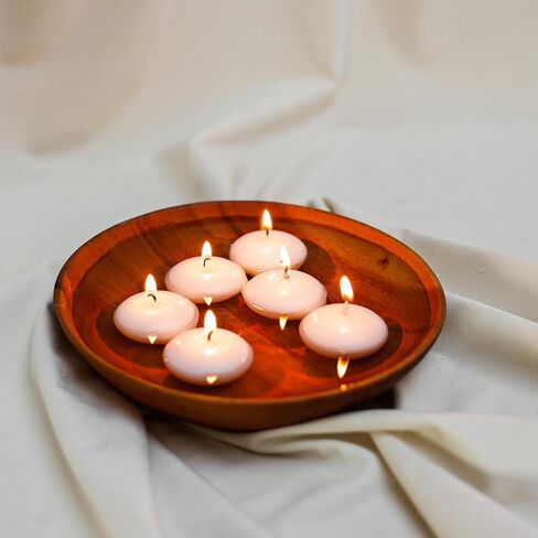 50 Pack of 2-Inch White Floating Candles - Ideal for Weddings, Home Décor, Spa Baths, and Romantic Settings. in Saudi Arabia