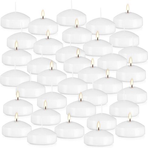 50 Pack of 2-Inch White Floating Candles - Ideal for Weddings, Home Décor, Spa Baths, and Romantic Settings. in Saudi Arabia