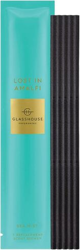 Glasshouse Fragrances Lost in Amalfi Replacement Scent Stems, Perfume Scented Liquidless Diffuser Refills, Essential Home Fragrance & Decor, Sea Mist, 5 Stems in Saudi Arabia
