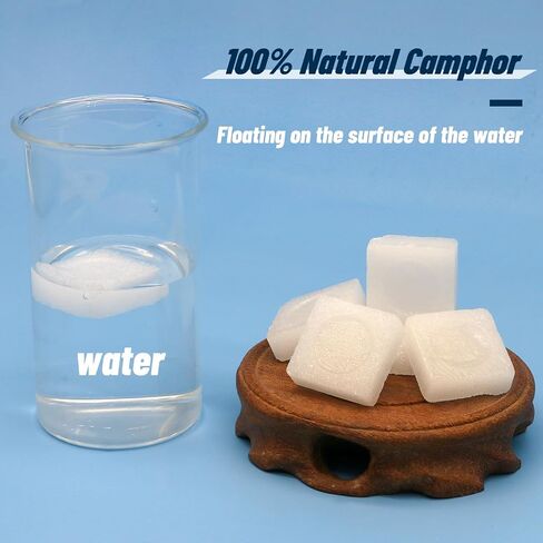 64-Tablets 1LB Natural Camphor Blocks – Refined Pure Camphor Cubes for Indian Pooja Alcanfor Tablets Religious Purpose Kapoor for Pooja Odor Eliminator Incense Ideal Indian Ritual Staff (454G) in Kuwait