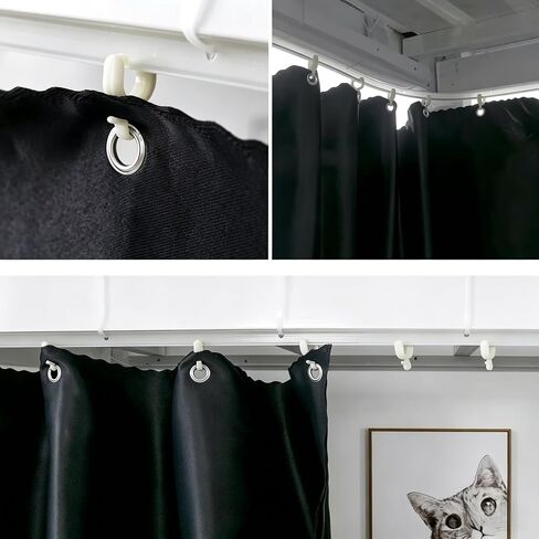 Curtain Track Flexible Bottom Track Set for Bed Curtains Blackout Bunk Bed Curtain Accessories 157 Inches (Front and Sides) in Saudi Arabia