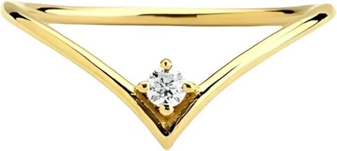 14k gold plated diamond ring,V Ring with Round Diamond Ring,Perfect for engagement, anniversaries or daily wear,Gifted for her,size 3-12 in Saudi Arabia