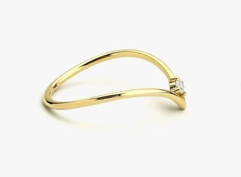 14k gold plated diamond ring,V Ring with Round Diamond Ring,Perfect for engagement, anniversaries or daily wear,Gifted for her,size 3-12 in Saudi Arabia