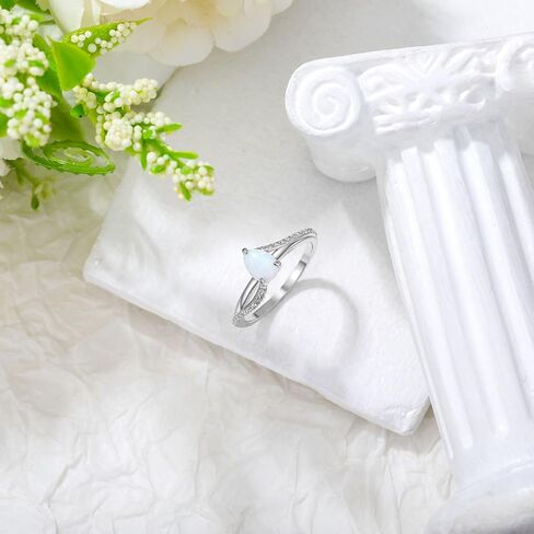 1 Carat Opal Ring for Women 925 Sterling Silver Pear Shape Opal Engagement Ring with Moissanite Promise Ring Jewelry Gifts for Her in Saudi Arabia