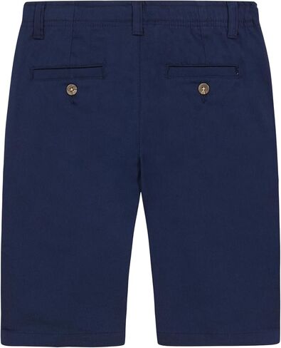 Izod Boys' School Uniform Adaptive Chino Shorts with Adjustable Waistband, Velcro Closure, and Faux Buttons, Navy, 12 in Kuwait