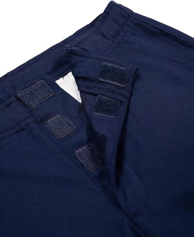 Izod Boys' School Uniform Adaptive Chino Shorts with Adjustable Waistband, Velcro Closure, and Faux Buttons, Navy, 12 in Kuwait