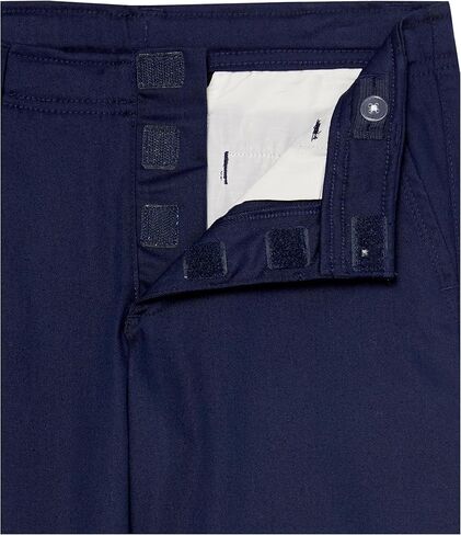 Izod Boys' School Uniform Adaptive Chino Shorts with Adjustable Waistband, Velcro Closure, and Faux Buttons, Navy, 12 in Kuwait
