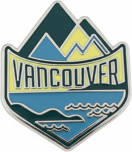 Vagabond Heart Vancouver Enamel Pin - Hard Enamel Lapel Pin Badge - British Columbia Travel Souvenir Collectible - Metal Pin for Backpack Jacket Hat - Gift for Travelers - 1 inch with Butterfly Clutch in Kuwait