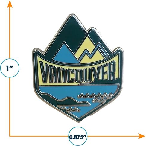 Vagabond Heart Vancouver Enamel Pin - Hard Enamel Lapel Pin Badge - British Columbia Travel Souvenir Collectible - Metal Pin for Backpack Jacket Hat - Gift for Travelers - 1 inch with Butterfly Clutch in Kuwait
