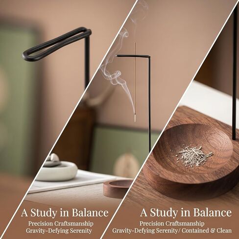 Modern Hanging Incense Burner with Metal Clip and Wooden Ash Catcher in Kuwait