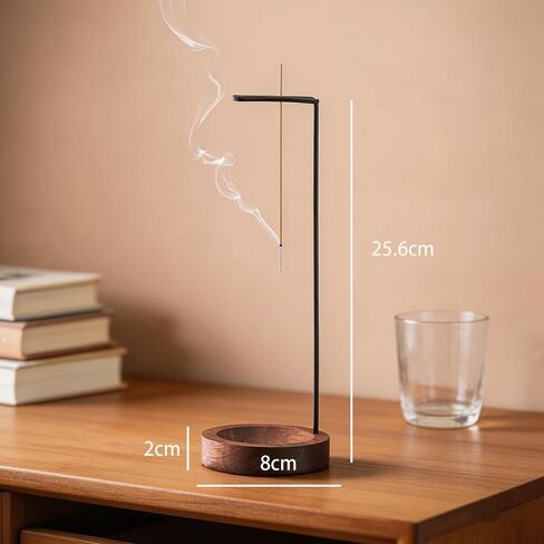 Modern Hanging Incense Burner with Metal Clip and Wooden Ash Catcher in Kuwait
