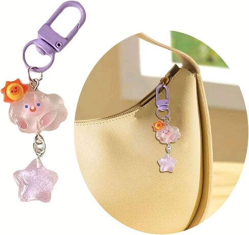 Lily Brown Pack of 5 Lovely Cartoon Clouds and Star Keychain Accessory Set for Girls and Children Jewelry Decoration Key in Saudi Arabia