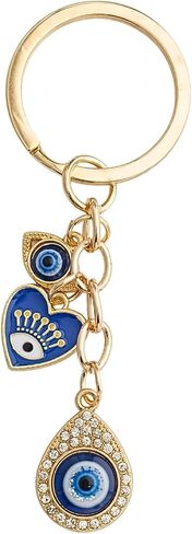 Blue Evil Eye Keychain Hamsa Hand Protection Keyring Good Luck Amulet for Purse Keys,Spiritual Gift for Women Men in Saudi Arabia