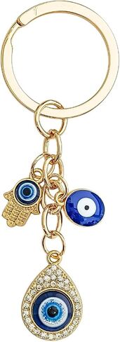 Blue Evil Eye Keychain Hamsa Hand Protection Keyring Good Luck Amulet for Purse Keys,Spiritual Gift for Women Men in Saudi Arabia