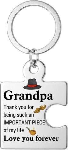Gifts for Grandpa from Grandkids, Grandpa Birthday Gift Fathers Day Thanksgiving Christmas Gift Ideas, Grandfather Puzzle Piece Metal Keychains in Saudi Arabia